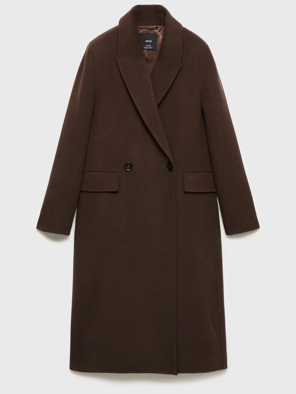 Mango WOOL COAT WITH FRINGED SCARF - Picture 3 of 11